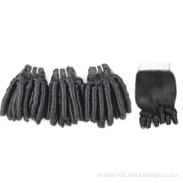 Funmi hair double drawn 8A 9A 10A 11A 12A grade 100% human hair different color and texture Brazillian hair bundles with closure